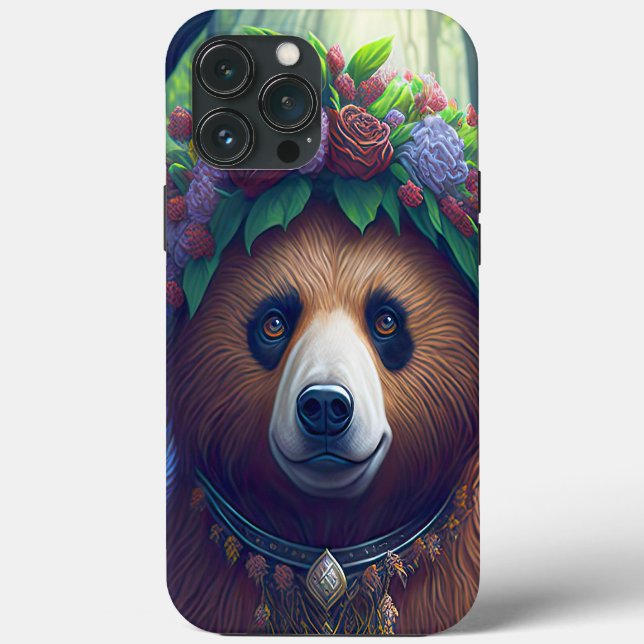 Coques Case-Mate iPhone Mama Ours Avec Couronne De Fleurs (Verso)