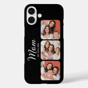Coques iPhone 16 Plus Maman a établi un script moderne noir 3 Photo
