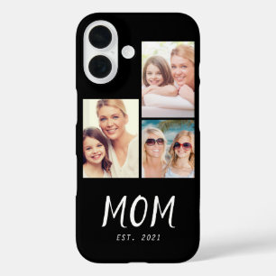 Coques iPhone 16 Maman a établi un script moderne noir 3 Photo