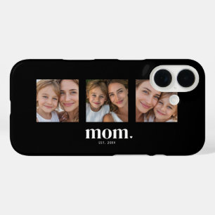 Coques iPhone 16 Maman a établi une photo moderne en noir 3