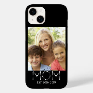 Coque Pour iPhone 14 Maman a fondé Photo noir