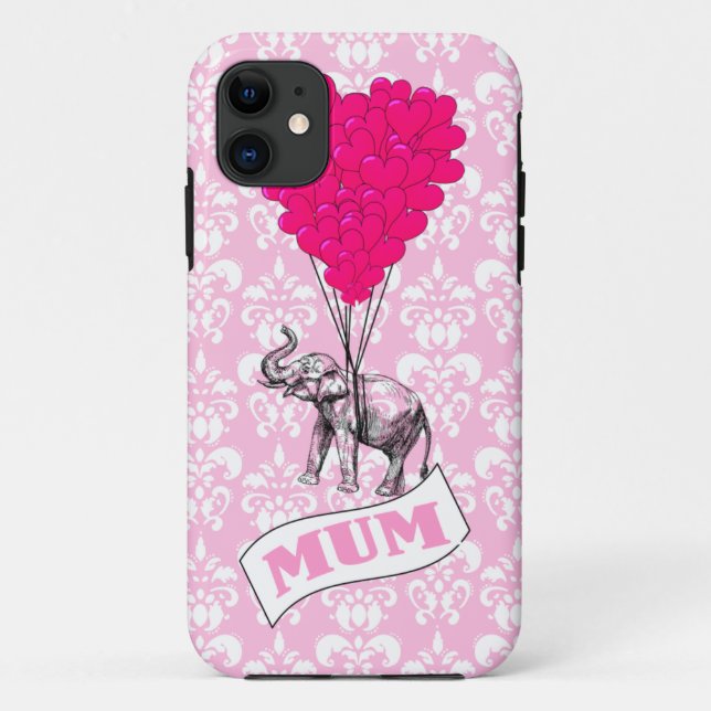 Coques Case-Mate iPhone Maman avec un éléphant rose (Dos)