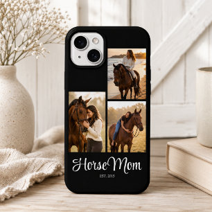 Coque Pour iPhone 15 Maman de cheval Script établi Noir 3 Photo