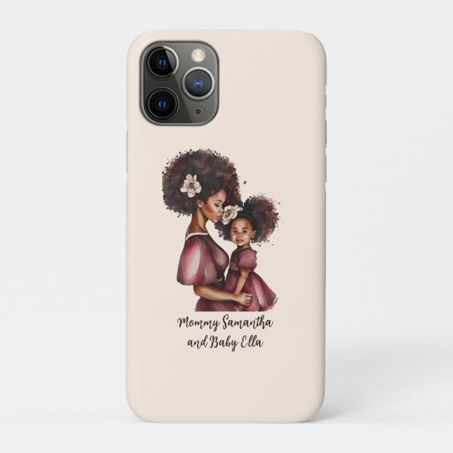 Coques Case-Mate iPhone Maman et fille noire personnalisée (2) (Dos)