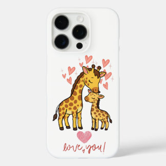 Coques iPhone 16 Pro Maman girafe mignonne et bébé Lo
