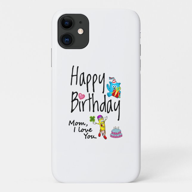 Coques Case-Mate iPhone Maman, je t'aime. Joyeux anniversaire. (Dos)