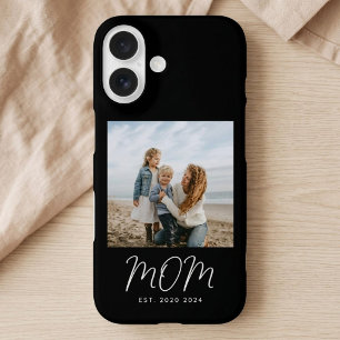 Coques iPhone 16 Maman noire écriture établie Photo Case-Mate