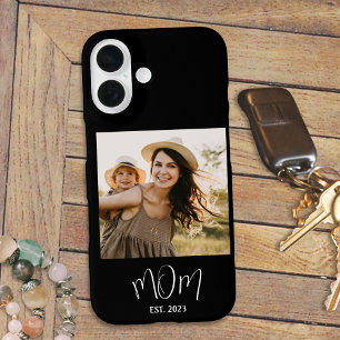 Coques iPhone 16 Maman noire texte établi Photo Case-Mate