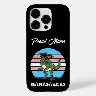 Coque Pour iPhone 14 Pro Mamasaurus Dinosaure drôle sur le coucher du solei