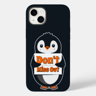 Coque Pour iPhone 14 Plus Manchot avec un panneau Ne manquez pas