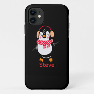 Case-Mate iPhone Case Manchot joyeux de Noël avec écharpe et cache-oreil