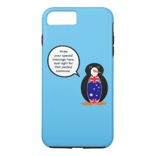 Coque iPhone 7 Plus Manchot parlant australien personnalisé