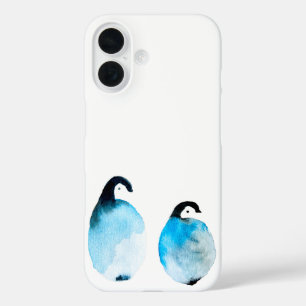 Coques iPhone 16 Manchots mignons aquarelle