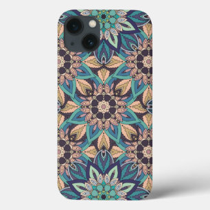 iPhone 13 Coque Mandala abstrait design motif floral