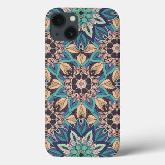 iPhone 13 Coque Mandala abstrait design motif floral