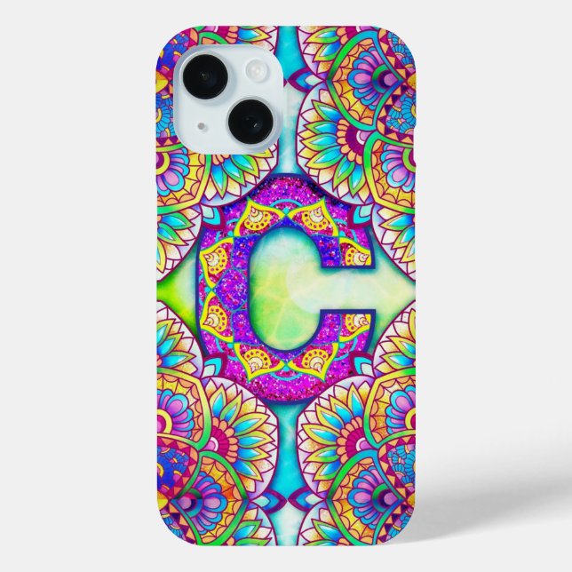 Coques Case-Mate iPhone Mandala alphabet C  (Verso)