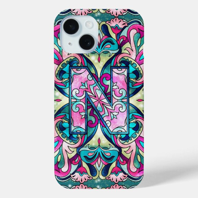 Coques Case-Mate iPhone Mandala alphabet N  (Verso)