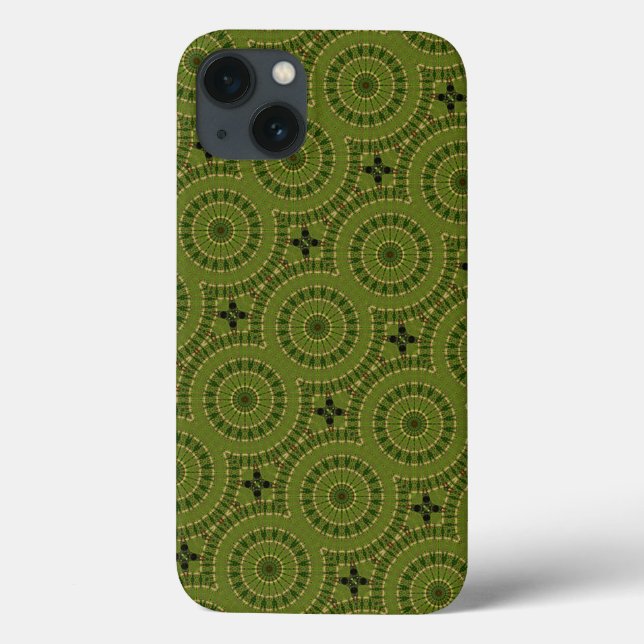 Coques Case-Mate iPhone Mandala de la roue verte (Verso)