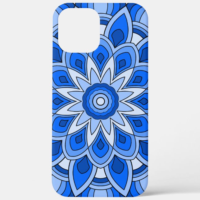 Coques Case-Mate iPhone Mandala en bleu (Verso)