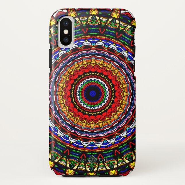 Coques Case-Mate iPhone Mandala en verre souillé (Dos)
