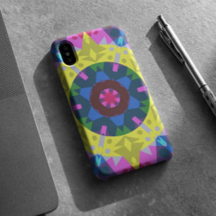 Case-Mate iPhone Case Mandala Flower bleu jaune et rose
