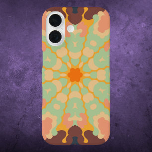 Coques iPhone 16 Mandala Green Orange et Jaune