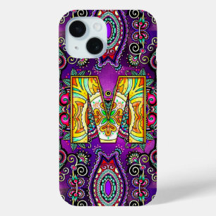 Coque Pour iPhone 15 Mandala M alphabet 