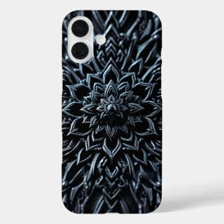 Coques iPhone 16 Plus Mandala métallique foncé