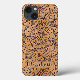 Case-Mate iPhone Case Mandala personnalisé en bois sculpté