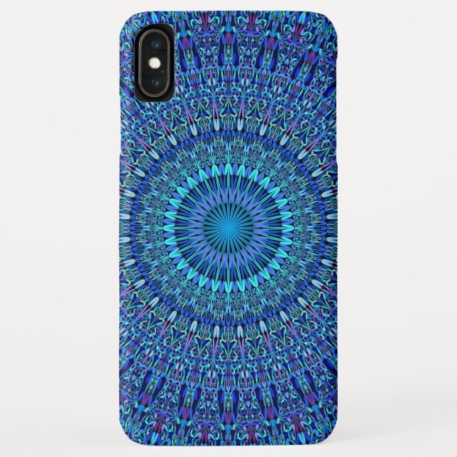 Coques Case-Mate iPhone Mandala spirituel bleu de jardin d'agrément (Dos)