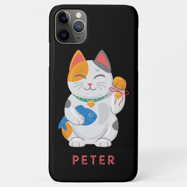 Coques Case-Mate iPhone Maneki Neko White Chat, symbole de bonne chance (Dos)