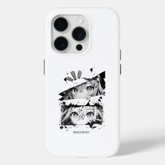 Coque iPhone 15 Pro Manga Is My Life Anime Eyes Glitch Art