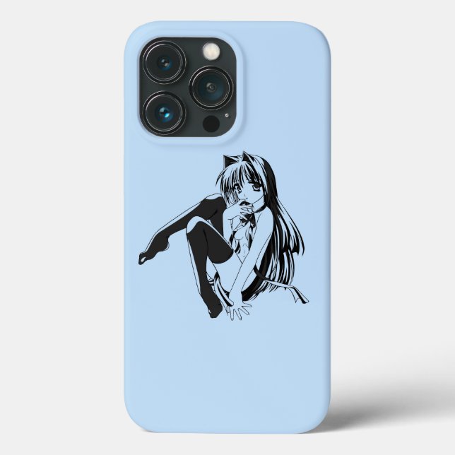Coques Case-Mate iPhone Manga, Neko Catgirl Furry Kawaii Loli (Verso)
