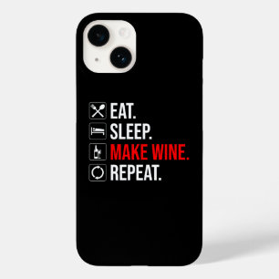Coque Pour iPhone 14 Manger. Dormir. Fais Du Vin. Recommencer
