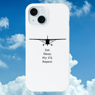 Coque Pour iPhone 15 Manger. Dormir. Vol 172. Recommencer. Avion