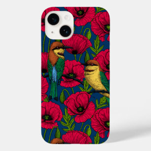 Coque Pour iPhone 14 Mangeurs d'abeilles et pavots