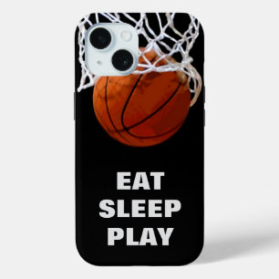 Coque Pour iPhone 15 Mangez Le Sommeil Jouer Au Basket-Ball Motivation