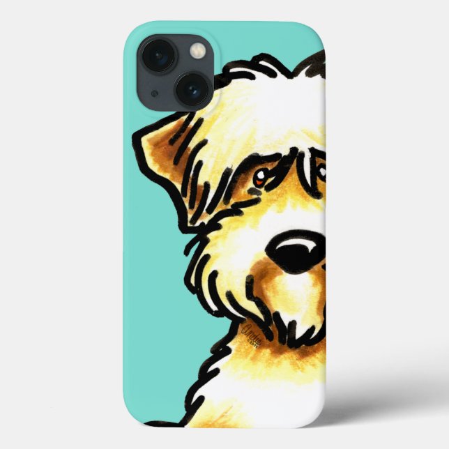 Coques Case-Mate iPhone Manteau doux Routé Terrier Face Aqua (Verso)