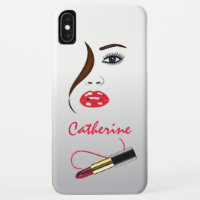 Maquillage Artiste Face & Lipstick dans le Miroir 