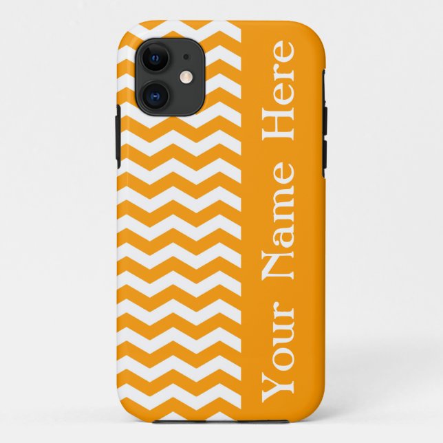 Coques Case-Mate iPhone Marbella Orange Wave Chevron avec le nom (Dos)