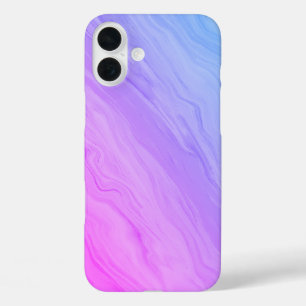 Coques iPhone 16 Plus Marble Luxe - dégradé bleu et violet