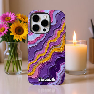 Coques iPhone 16 Pro Marbre Abstrait avec accents or