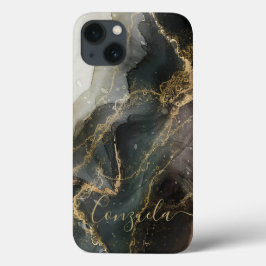 Case-Mate iPhone Case Marbre Abstrait en or noir
