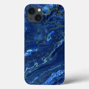 Case-Mate iPhone Case Marbre acrylique bleu marine et marbre d'or Faux