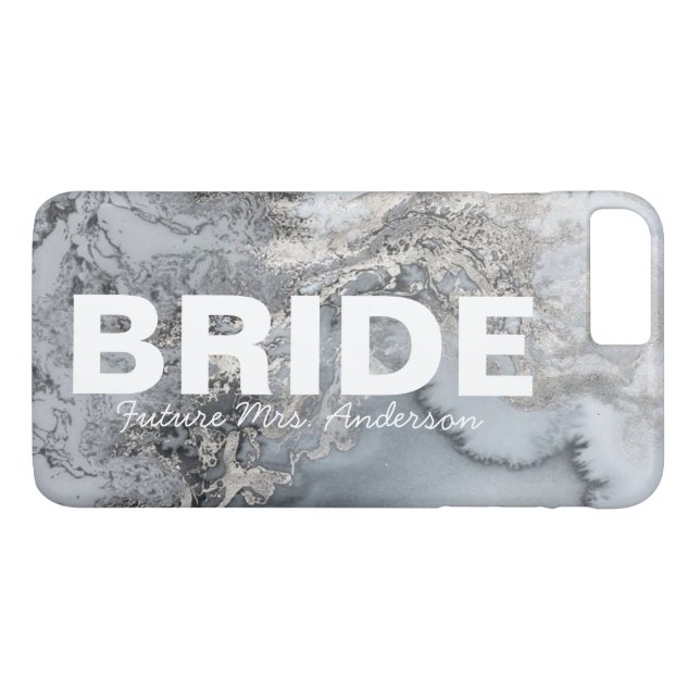 Coques Case-Mate iPhone Marbre argenté Conception Bride (Dos (Horizontal))