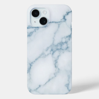 Coque Pour iPhone 15 Marbre Bleu Élégant
