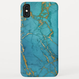 Case-Mate iPhone Case Marbre bleu et or Élégant imprimé moderne