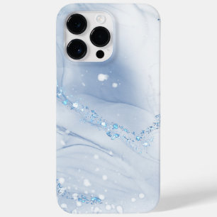 Coque Pour Pour iPhone 14 Pro Max Marbre bleu poussiéreux en pierre moderne