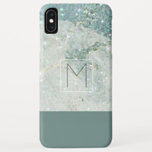 Case-Mate iPhone Case Marbre Bleu Sarcelle Moderne Monogramme Minimalist