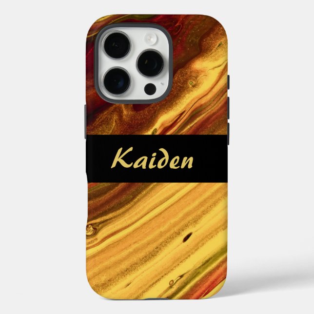 Coques Case-Mate iPhone Marbre bourguignon et or (Verso)